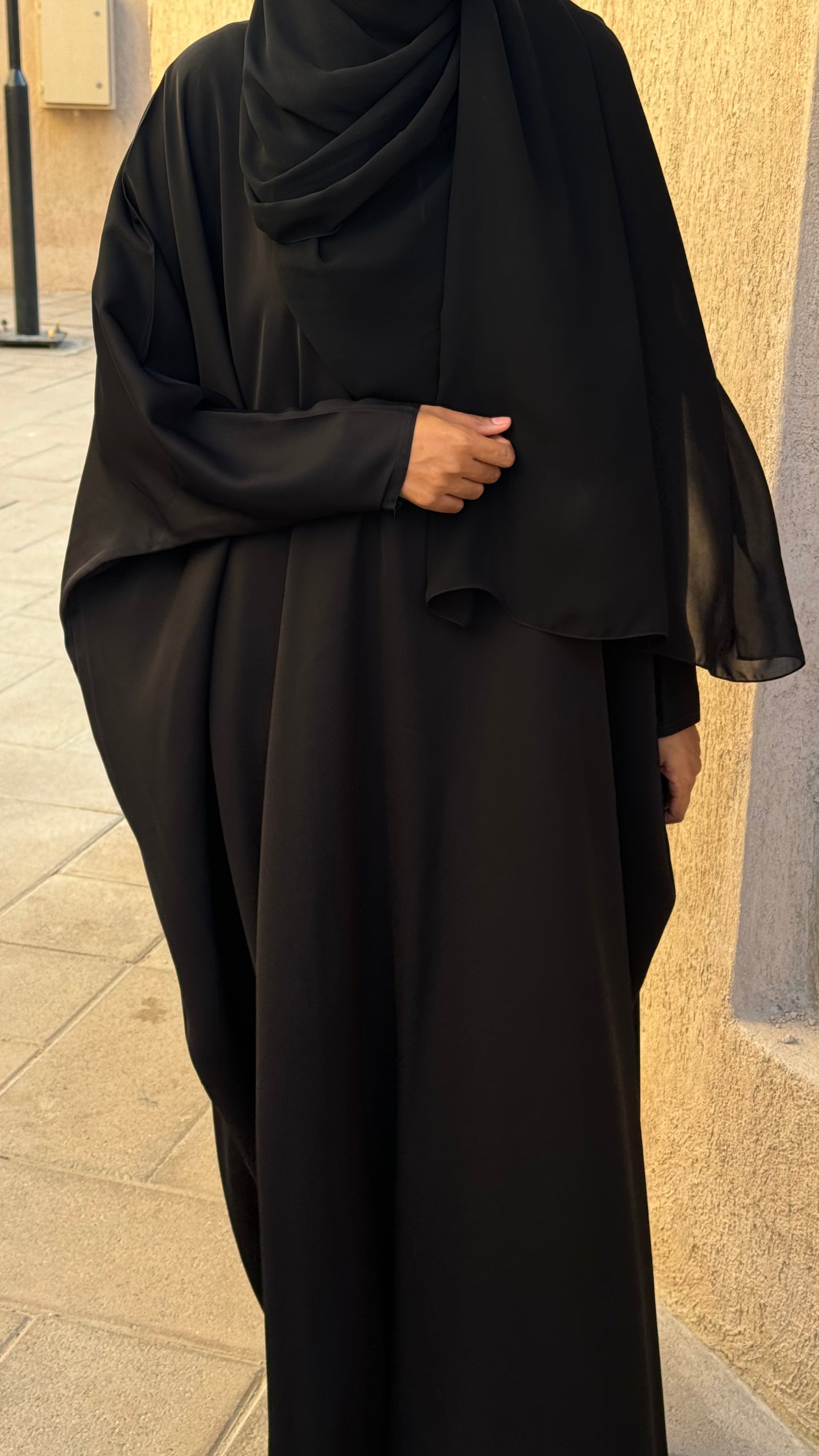 Black (Nada) Abaya with matching hijab