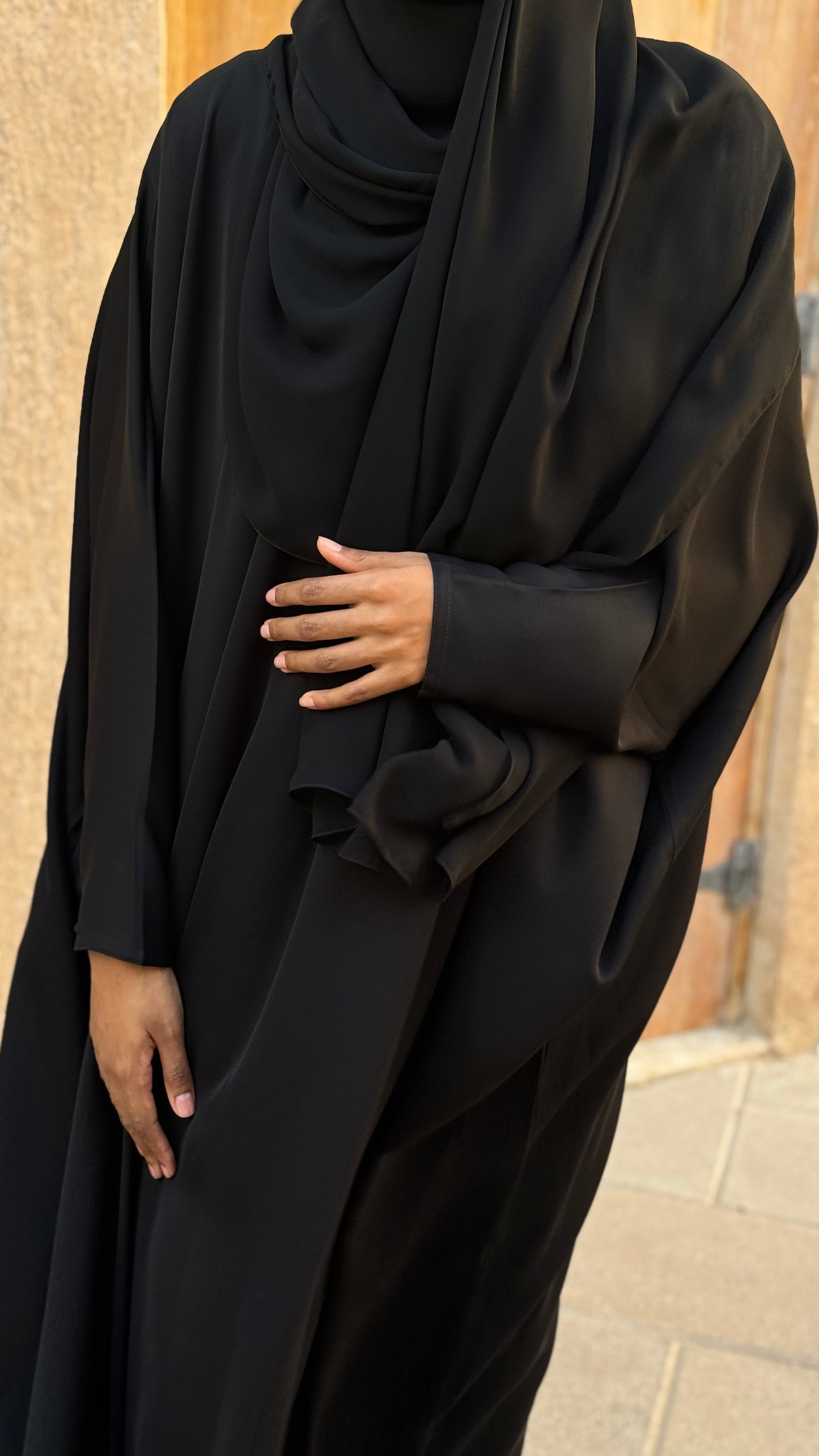 Black (Nada) Abaya with matching hijab